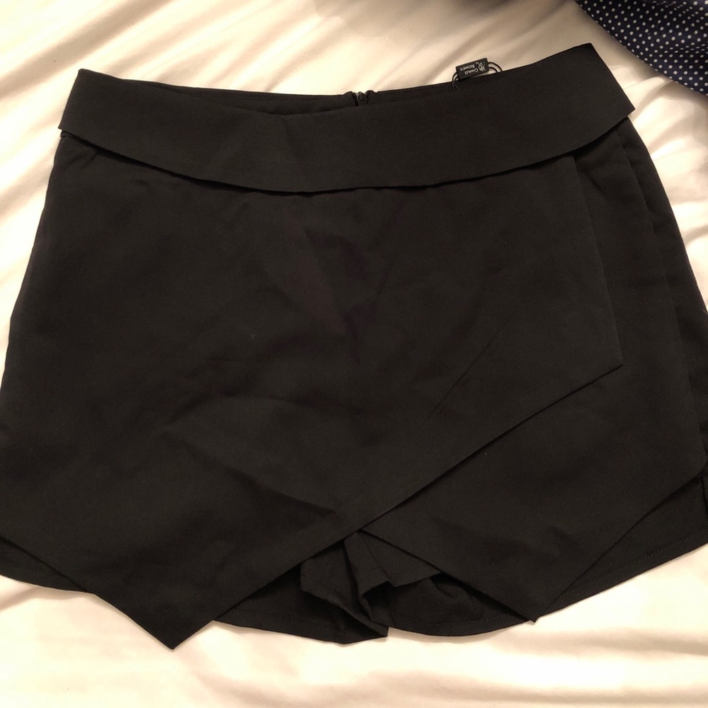 Black asymmetrical skort